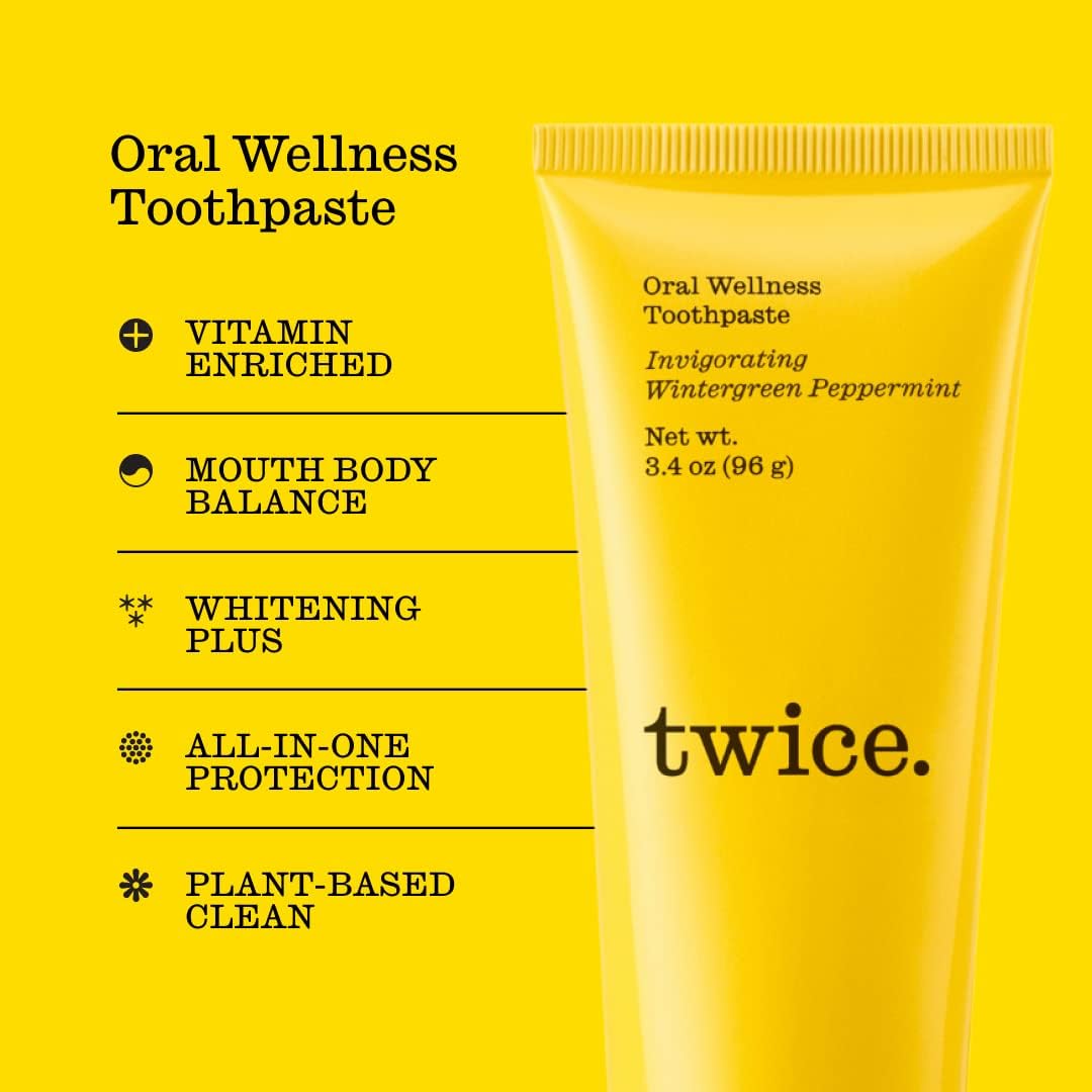 Sensitive Teeth Whitening Toothpaste - SLS Free with Fluoride and Cavity Protection - Wintergreen and Peppermint (2-Pack) - Image 5