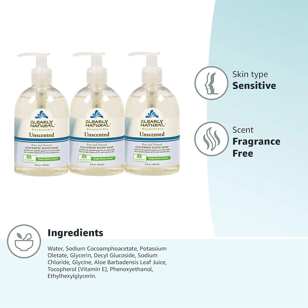 Essentials by Clearly Natural Glycerin Liquid Hand Soap, Unscented, 12-Fluid Ounce, Pack of 3 - Image 6