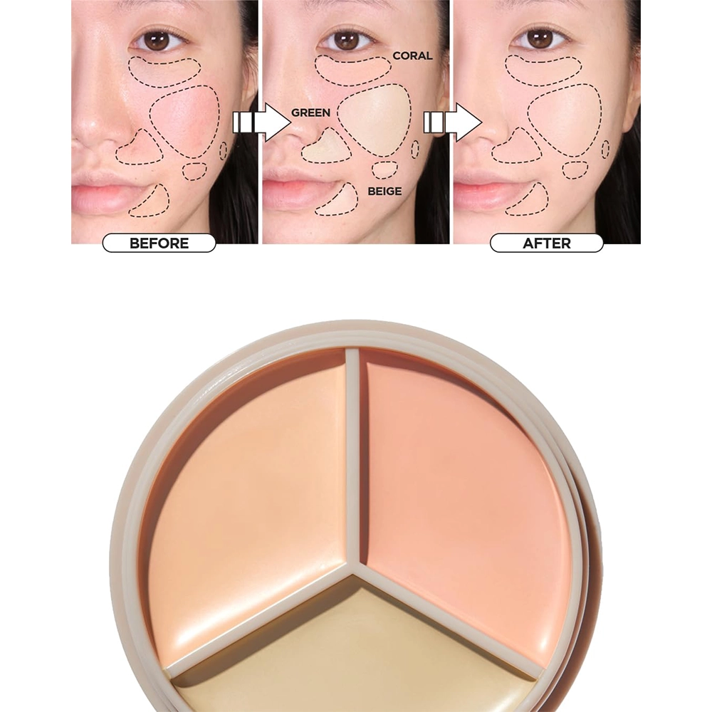 THE SAEM Cover Perfection Triple Pot Concealer 03 Correct Up Beige - 3 Color Full Coverage Concealer - Image 3