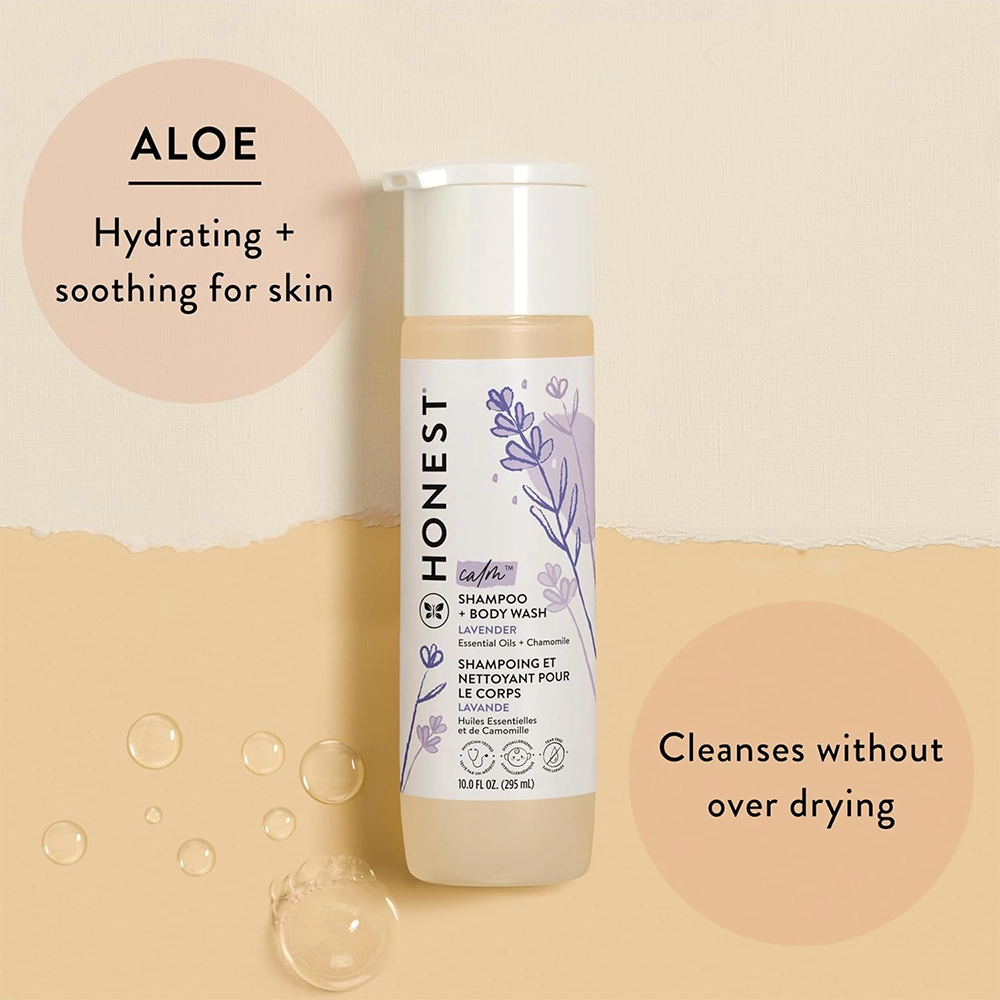 The Honest Company 2-in-1 Cleansing Shampoo + Body Wash | Lavender Calm, 10 fl oz - Image 2