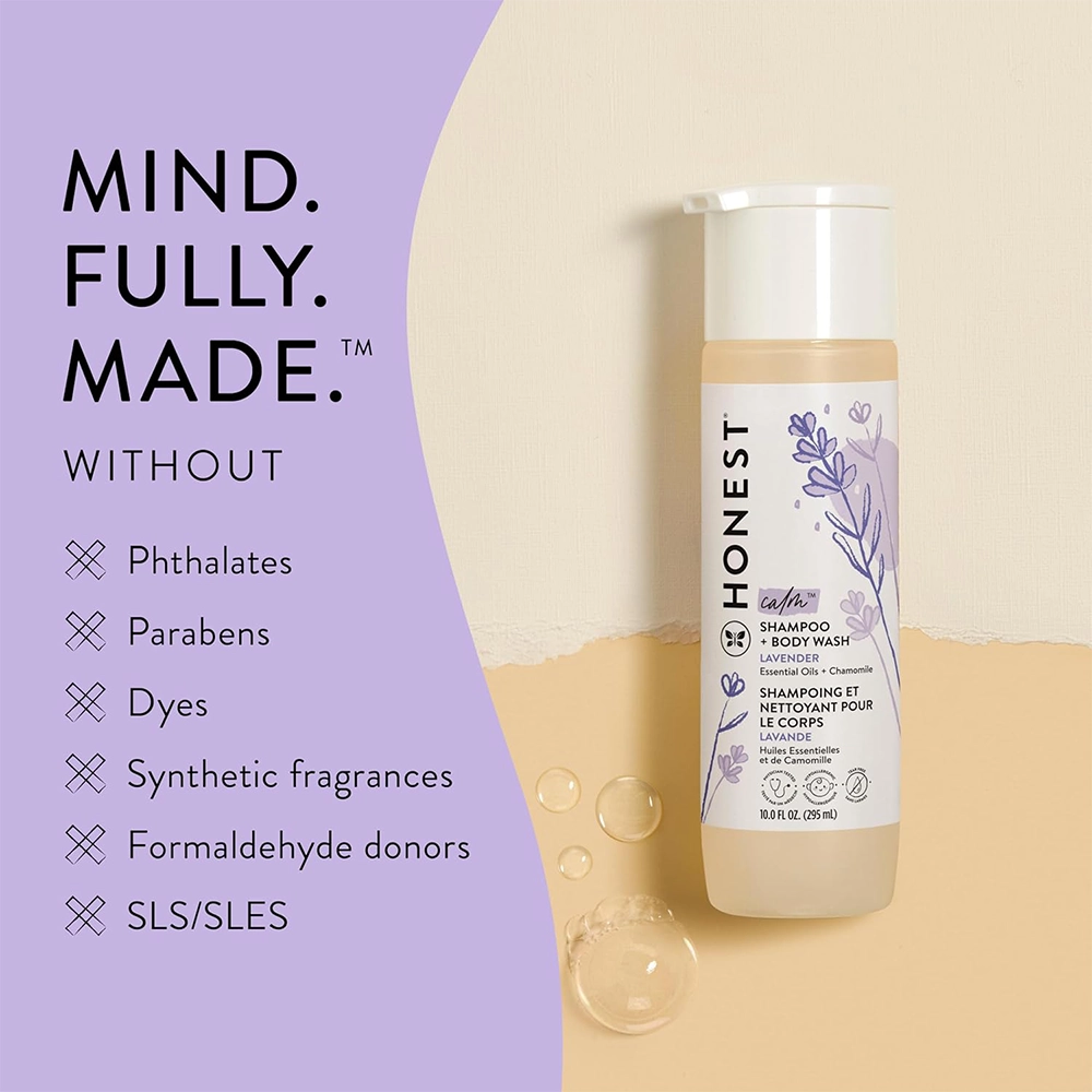 The Honest Company 2-in-1 Cleansing Shampoo + Body Wash | Lavender Calm, 10 fl oz - Image 5