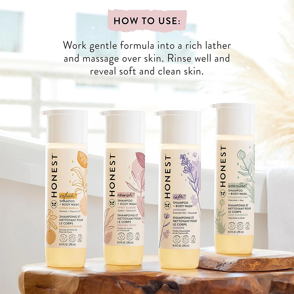 The Honest Company 2-in-1 Cleansing Shampoo + Body Wash | Lavender Calm, 10 fl oz - Image 6