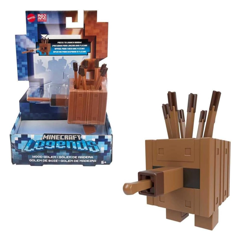 Mattel Minecraft Legends Action Figure, Plank Golem with Attack Action & Accessory - Image 6