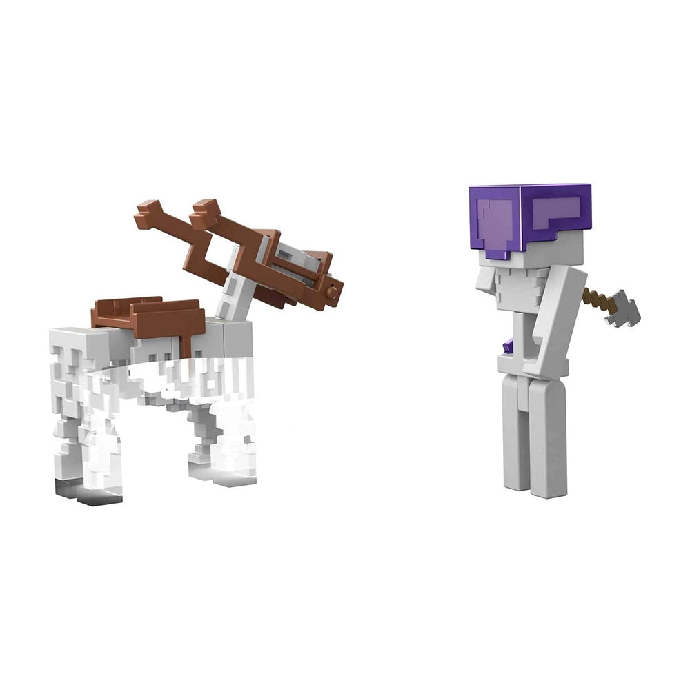 Mattel Minecraft Skeleton Craft-a-Block 2-Pk, Collectible Gifts for Kids Age 6 Years and Older - Image 5