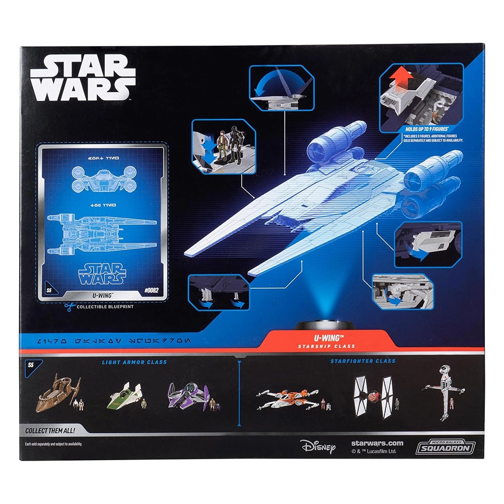 STAR WARS Micro Galaxy Squadron U-Wing Starfighter - 12-Inch Vehicle with Foldout Wings - Image 8