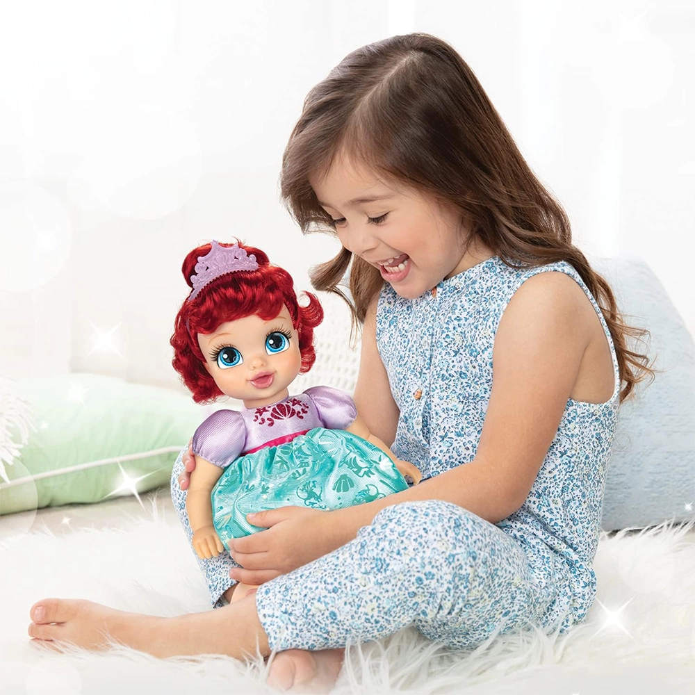 Disney Princess Ariel Baby Doll with Baby Bottle & Tiara - For Ages 2 Years and Up - Image 2