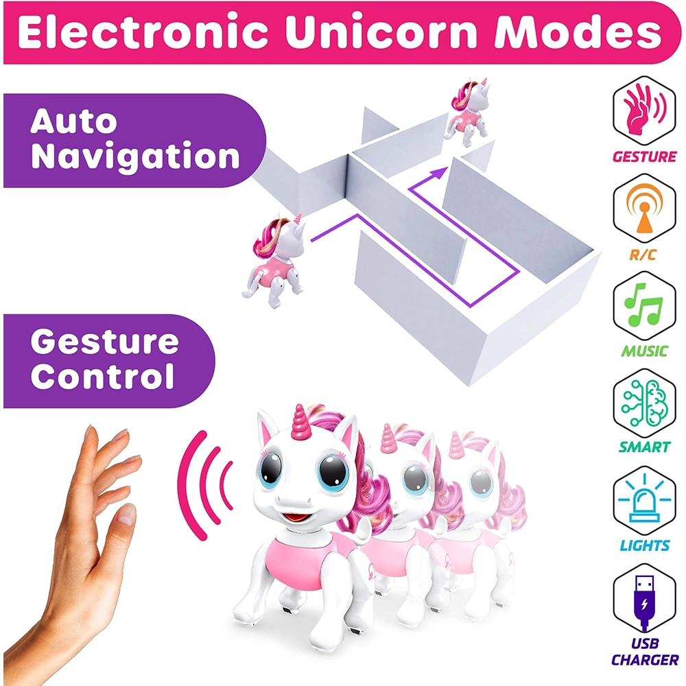 Power Your Fun Robo Pets Unicorn Toy for Girls and Boys - Remote Control Robot Toys with Interactive Hand Motion Gestures - Image 5